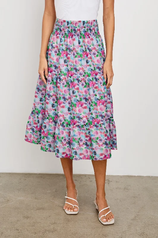 EDINA SKIRT - SPRING MEADOW ruffled skirt detail