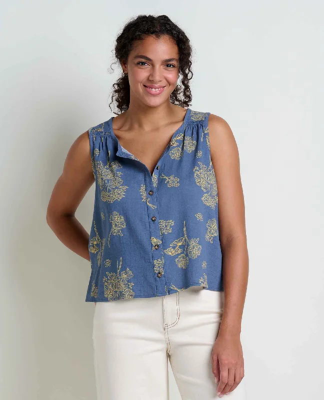 Manzana Button Front Tank scoop neck tank