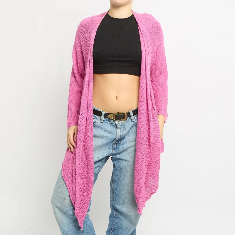 Ralph Lauren Knitted Cardigan - UK 16 Fleece Cardigan Nylon Polyester