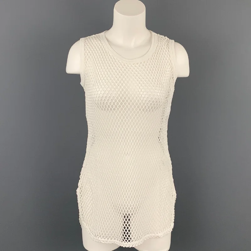 Y's by YOHJI YAMAMOTO Size S White Mesh Cotton Sleeveless Tank Top soft tank top