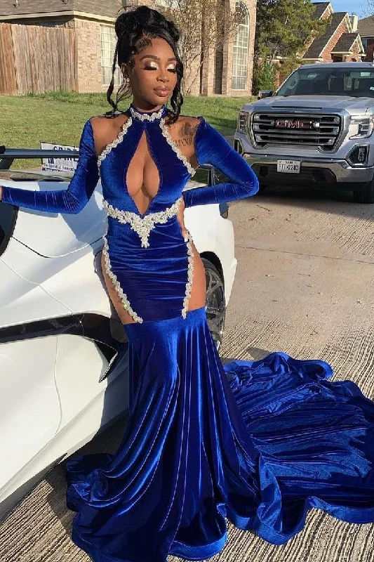 Sliver Beaded Open Back Sequin Mermaid Floor length Prom Party Dresses Tunics Versatile stylish