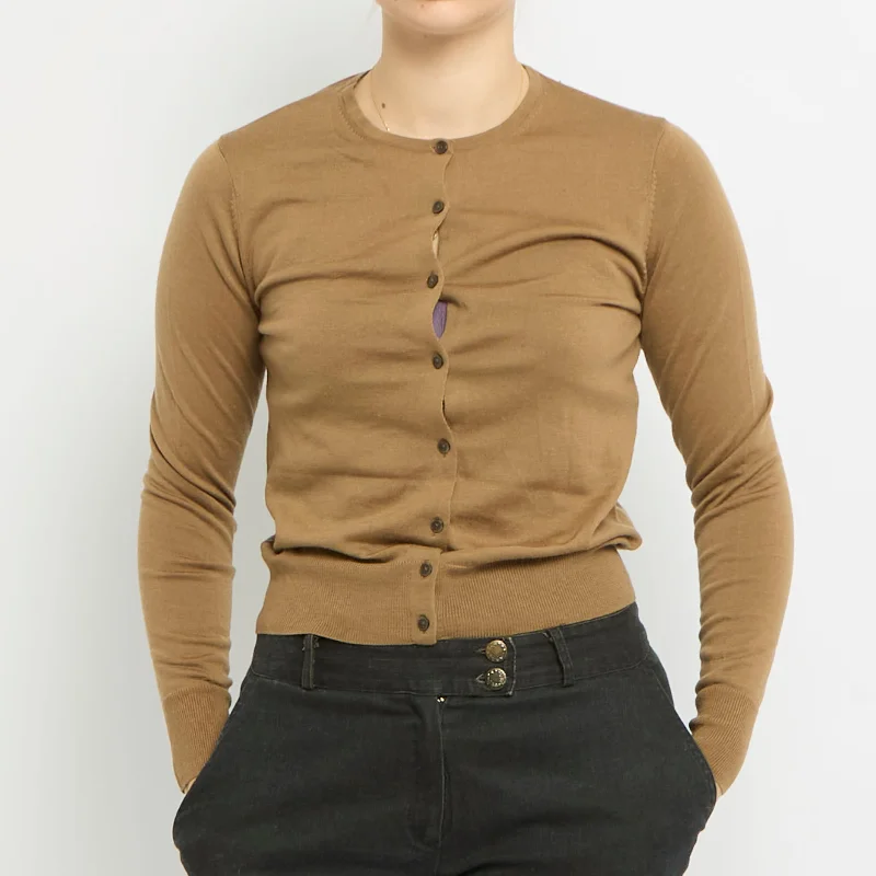 Round Neck Cardigan - UK 8 Fitted Slim Tailored