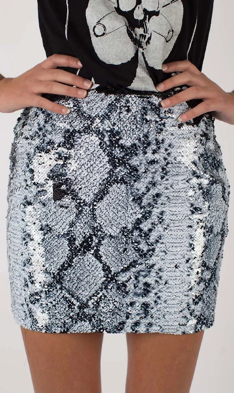 Any Old Iron Whitesnake Sequin Skirt lace skirt elegant