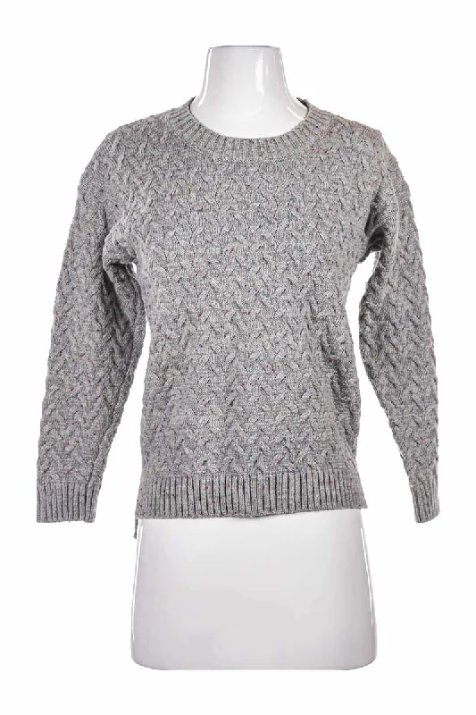 Gray Cable knit cardigan Modern Contemporary chic