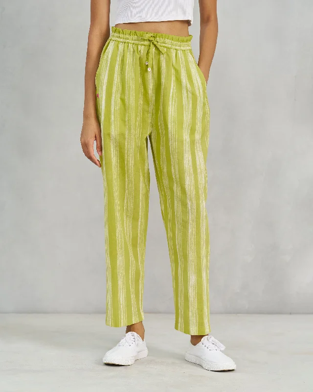 Areca Pants - Lime & Ivory Fashionable Track Pants