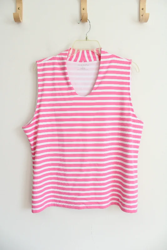 Talbots Pink & White Striped Tank | XL chic tank top
