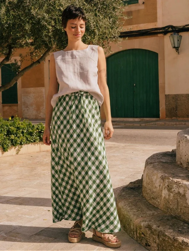 Ciara Linen Slip Skirt | Multiple Colours pleated skirt texture
