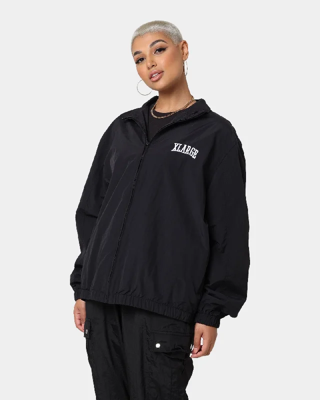 XLARGE Arched Track Jacket Black Satin Jacket Silk Jacket Chiffon Jacket