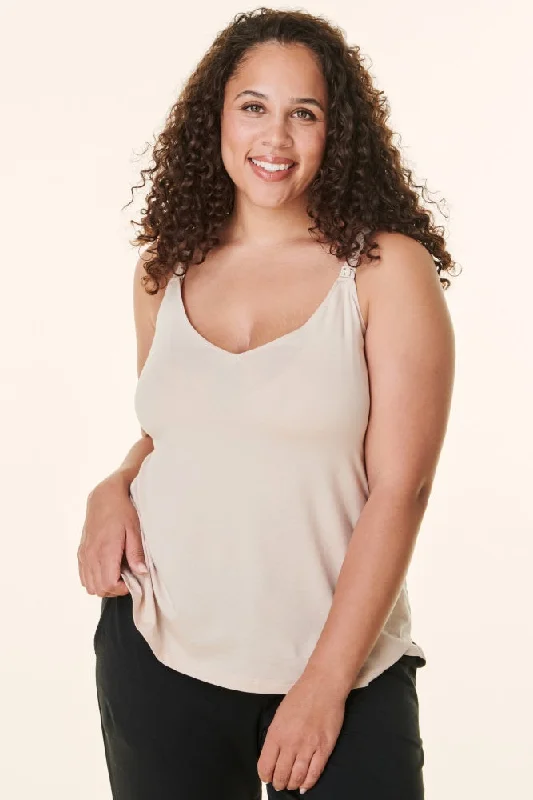 Cream Bravado Drop Front Nursing Tank rhinestone tank top