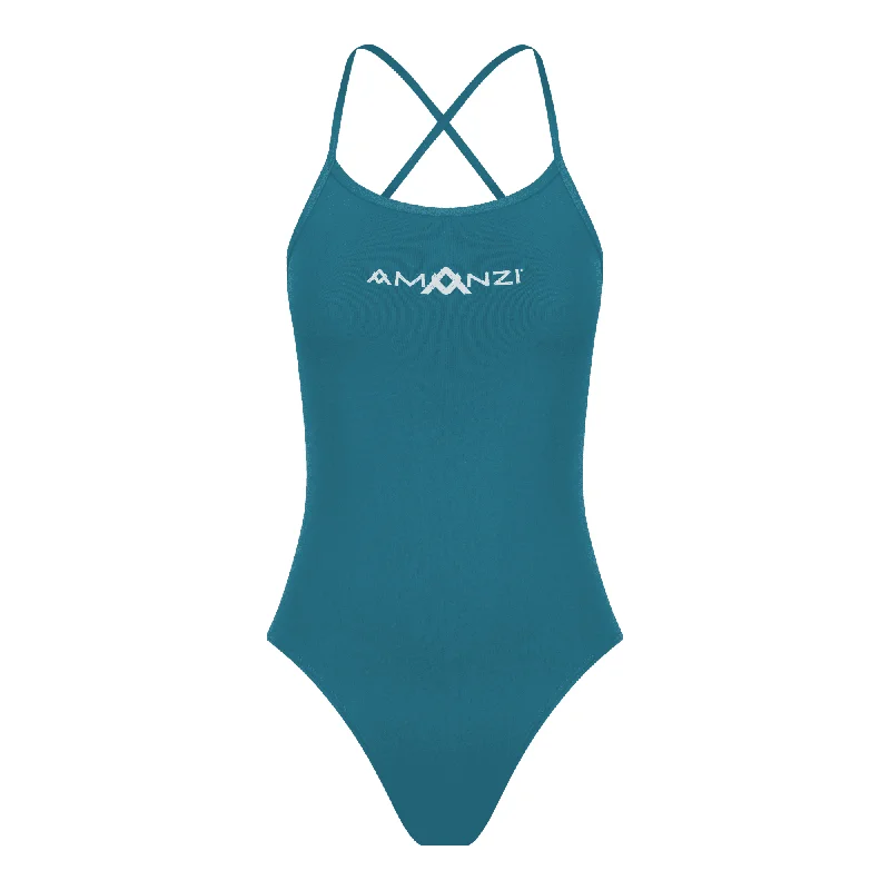 AMANZI Girls Tie-Back Swimsuit - Bermuda Adjustable Strap Swimsuit