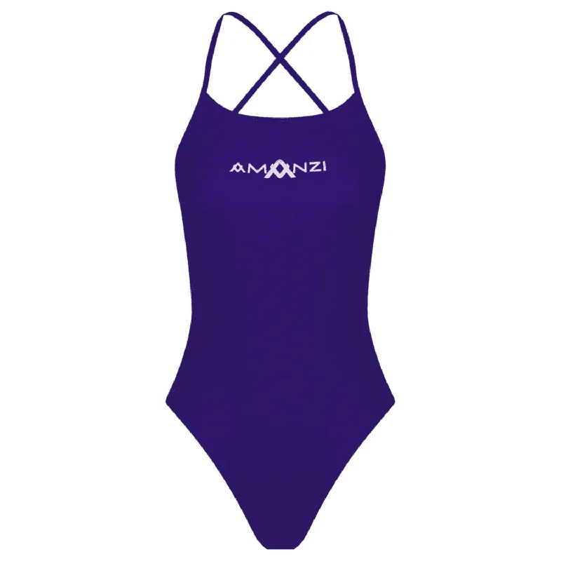 AMANZI Girls Tie-Back Swimsuit - Blueberry Elegant Halter Bikini