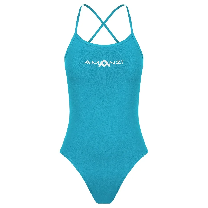 AMANZI Girls Tie-Back Swimsuit - Calypso Deep-V Swimsuit Design