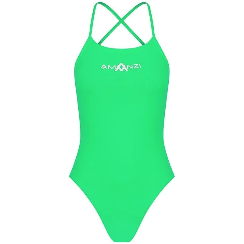 AMANZI Girls Tie-Back Swimsuit - Peppermint Playful Pattern Swimsuit
