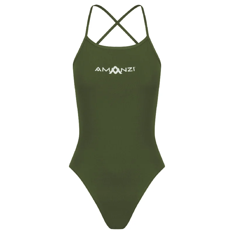 AMANZI Women's Tie-Back Swimsuit - Memphis Solid Color Swimsuit