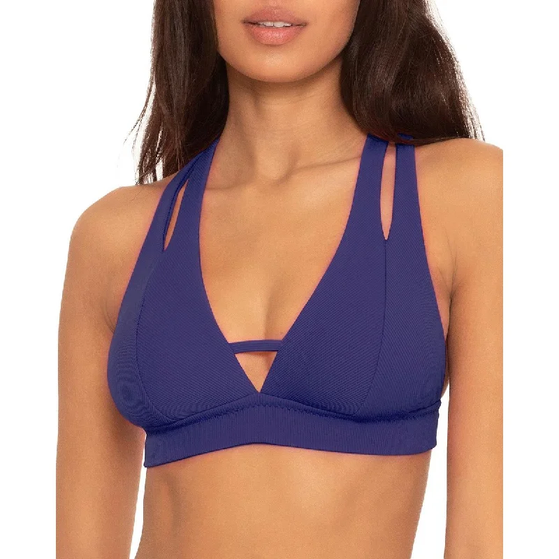 Becca by Rebecca Virtue Womens Plunge Halter Bikini Swim Top Chic Beach Cover-Up