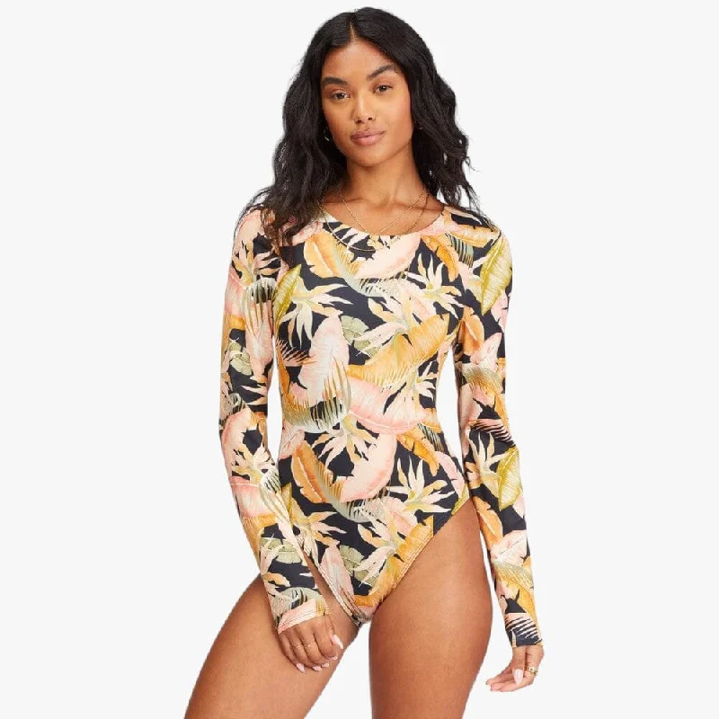 Billabong Womens Wave Tribe Long Sleeve Swimsuit Jungle Night Two-Piece Beachwear