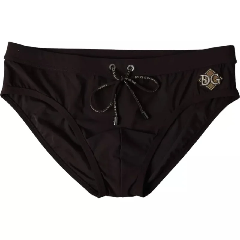 Dolce & Gabbana Black Nylon DG Logo Beachwear Brief Swimwear Men Comfortable Tankini Set