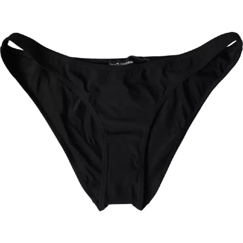 Dolce & Gabbana Black Nylon Swimwear Beachwear Bottom Bikini Stylish Cover-Up Set