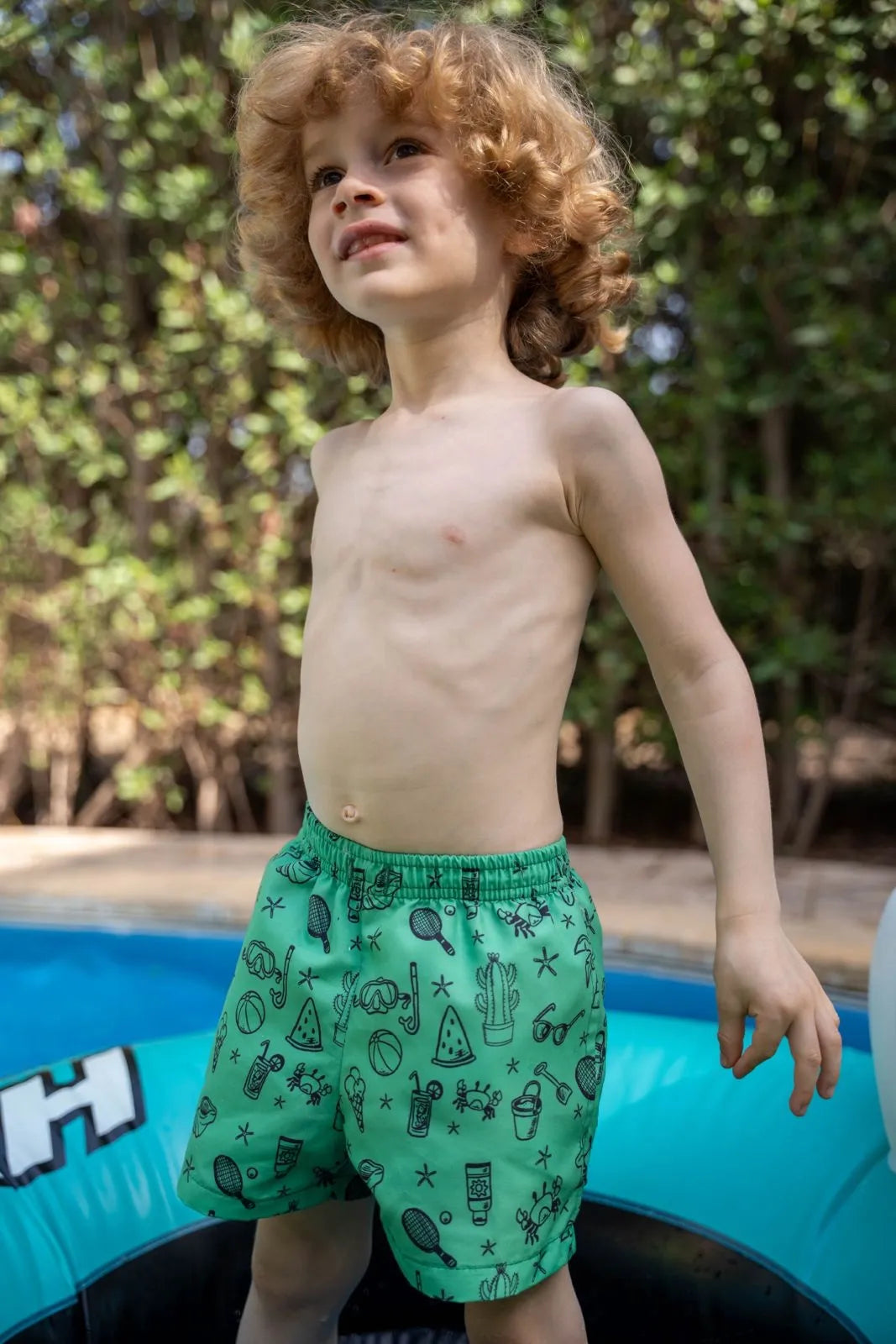 Boys Sea Swim Shorts - Cactus Swim Skirt Set