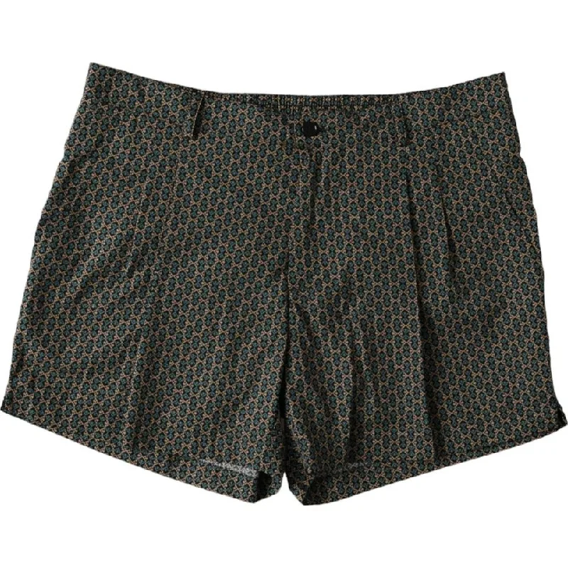 Dolce & Gabbana Brown Patterned Beachwear Swim Shorts Swimwear Elegant Swim Dress