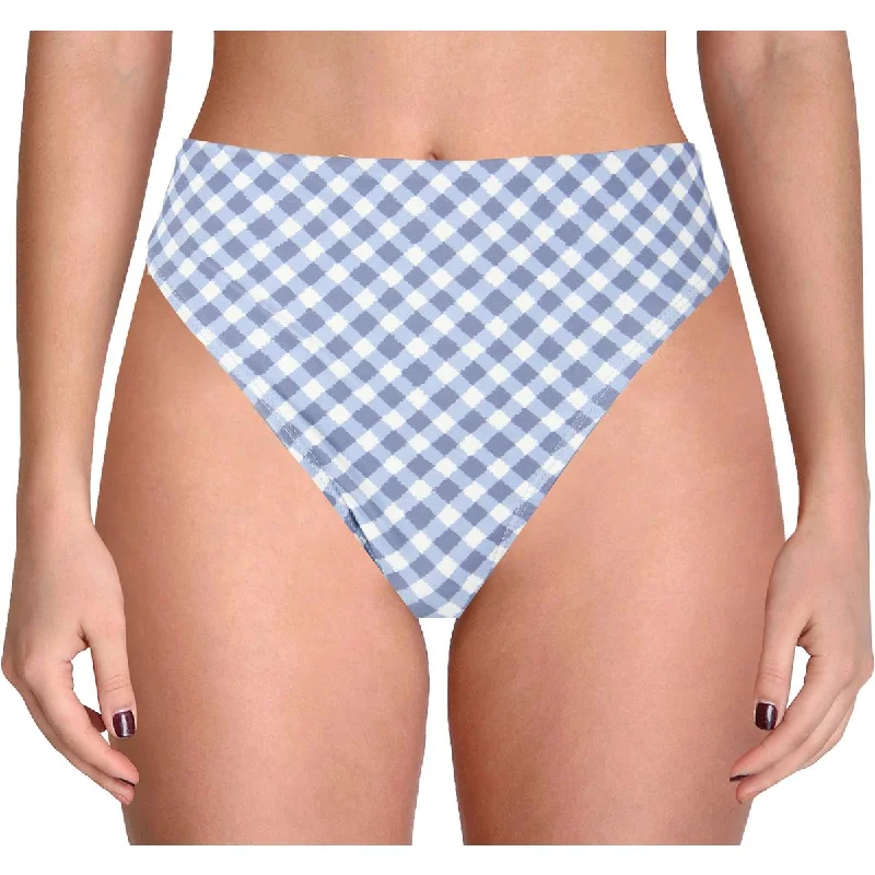 C & C California Womens Checkered Bikini Swim Bottom Separates Sleek Mesh Bikini