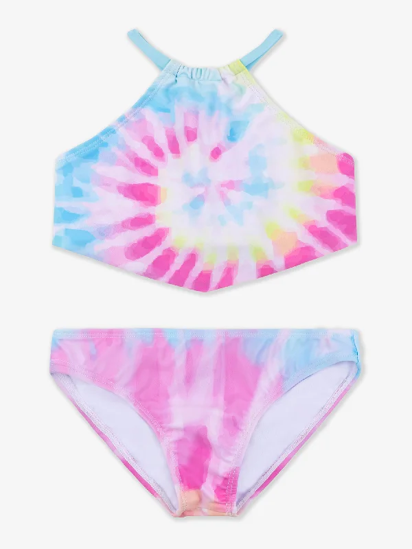 Eden Tie Dye Tankini Two Piece Swimsuit Adjustable Bikini Bottoms