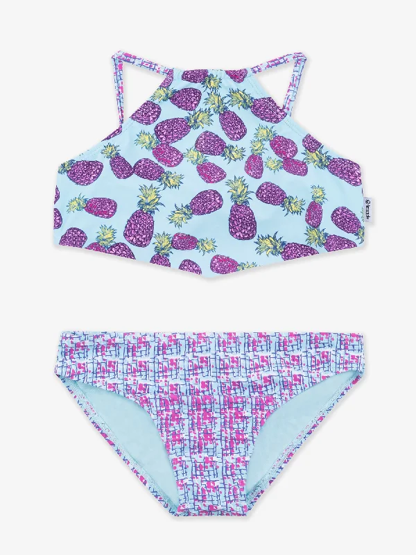 Maxine Pineapple Tankini Two Piece Swimsuit Mesh Panel Swimwear