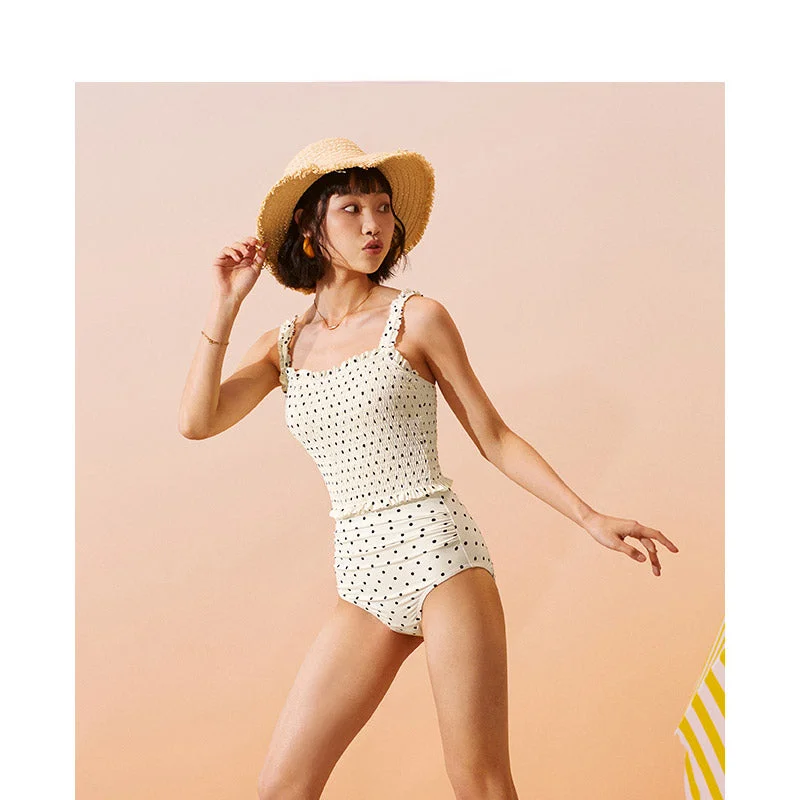 Cream Polka Dot