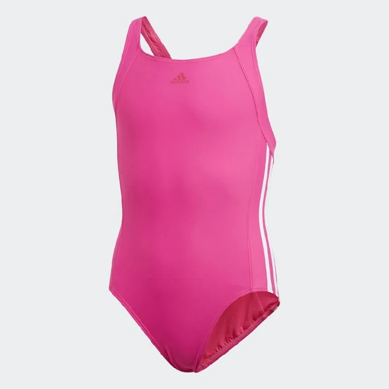 Essence Core 3 Stripes Swimsuit (Shock Pink/White) Adjustable Bikini Bottoms