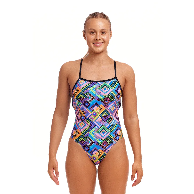 Funkita Boxanne Strapped In Ladies Swimsuit Fun Pattern Swimsuit