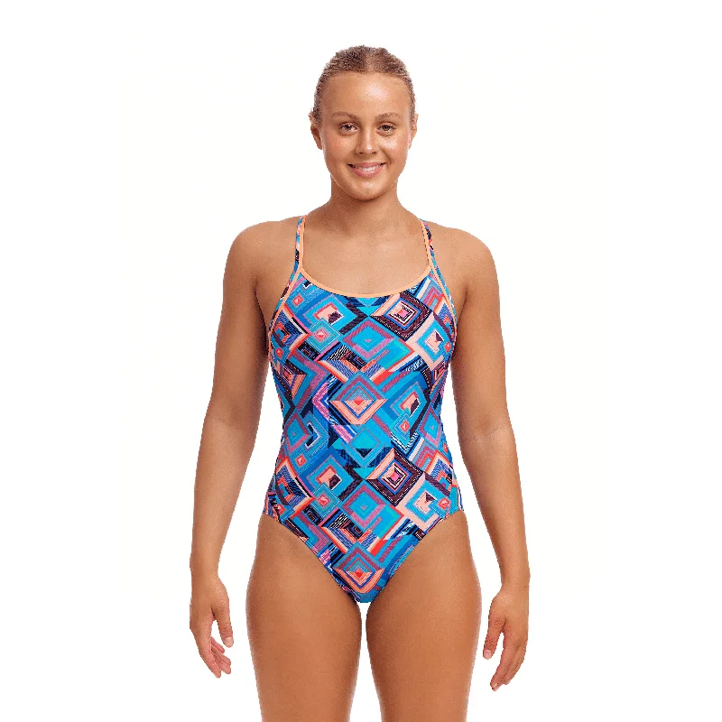 Funkita Boxed Up Diamond Back Ladies Swimsuit Plus-Size Bikini Set