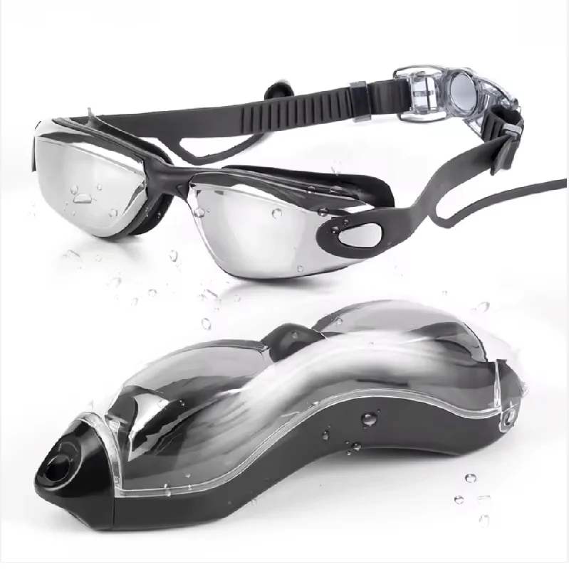 High Quality Swimming Glasses for Adult w/ear plugs Swimsuit with Skirt