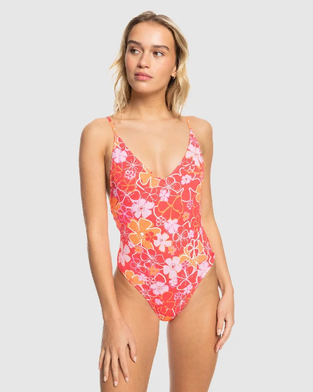 Womens Meadow Flowers One Piece One Piece Swim Bold High-Cut Bikini