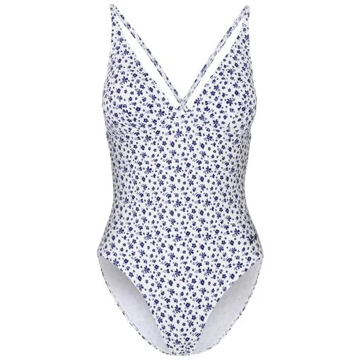 Melissa Floral Swimsuit | Navy & White Classic Sporty Swimsuit