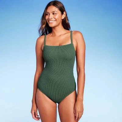 New - Kona Sol Women's Pucker One Piece Swimsuit High Coverage Textured Vibrant Bikini Bottoms New - Kona Sol Women's Pucker One Piece Swimsuit High Coverage Textured Vibrant Bikini Bottoms