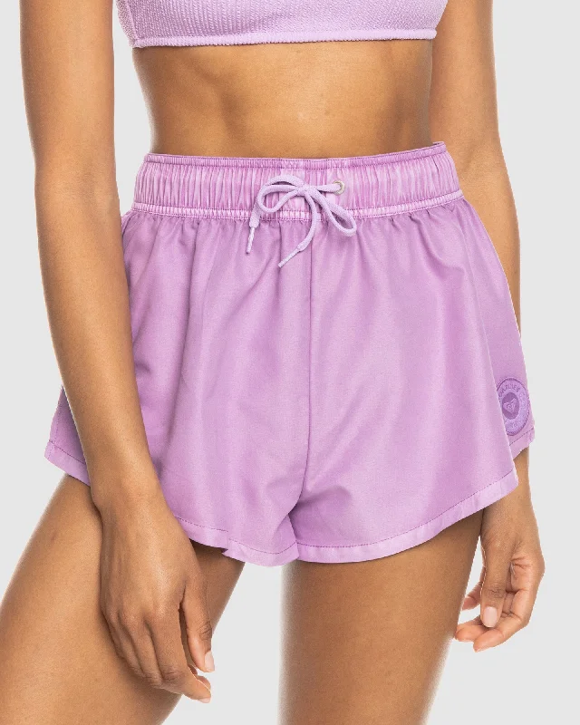 Womens No Bad Waves Swim Shorts Halter Top Bikini