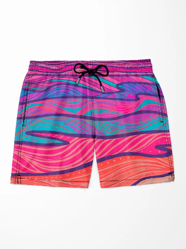 Purple Haze Swim Trunks Deep-V Swimsuit Design