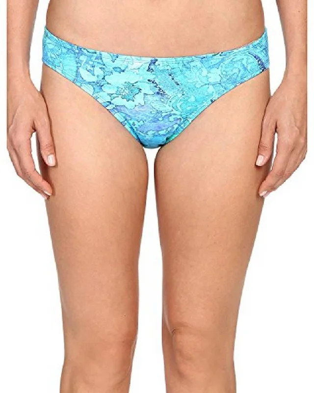 Ralph Lauren Women's Floral Hipster Swimsuit Bottoms, Plate Blue, 14 Swimsuit with Skirt