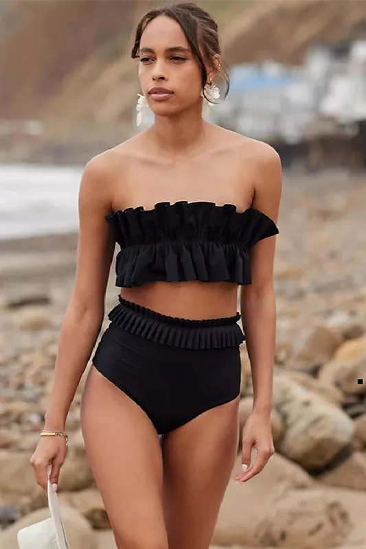 Ruffled Tie Back Two-Piece Swim Set Casual Swim Dress