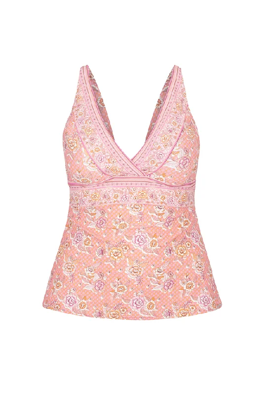 Seychelles V Neck Tankini Top High-Waisted Swimwear