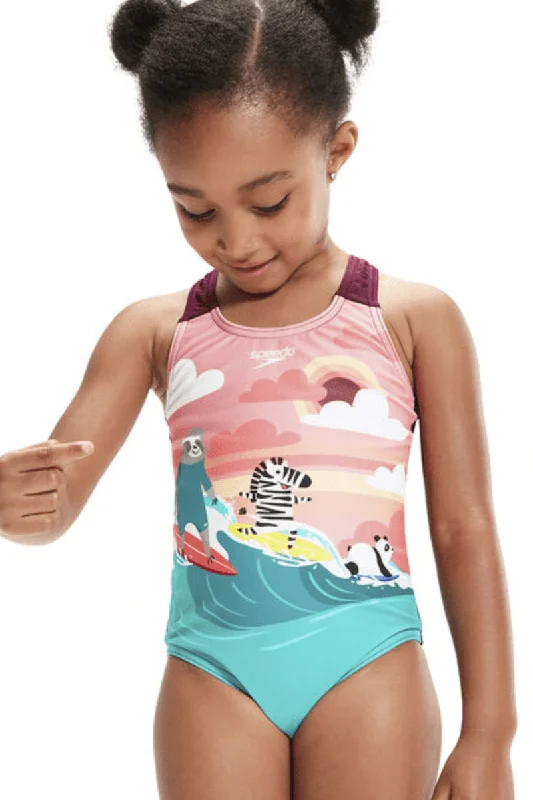 Speedo Toddler Girls Digital Printed Swimsuit Sexy Swimwear Set