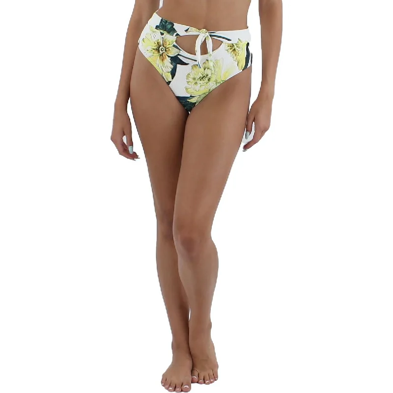 TiniBikini Womens Tie Back Ribbed Swim Bottom Separates Classic Sporty Swimsuit