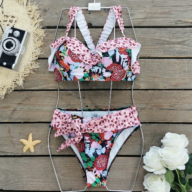 Green Leaf Pink Floral