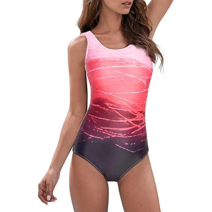 Women's One Piece Training Athletic Swimsuit Sexy Cutout Swimsuit