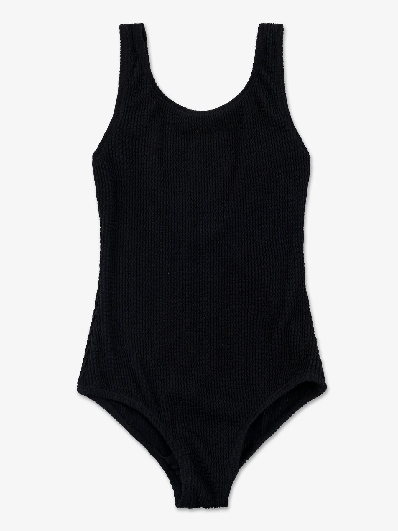 Annie - Black Crinkle One Piece Swimsuit Stylish Cover-Up Set