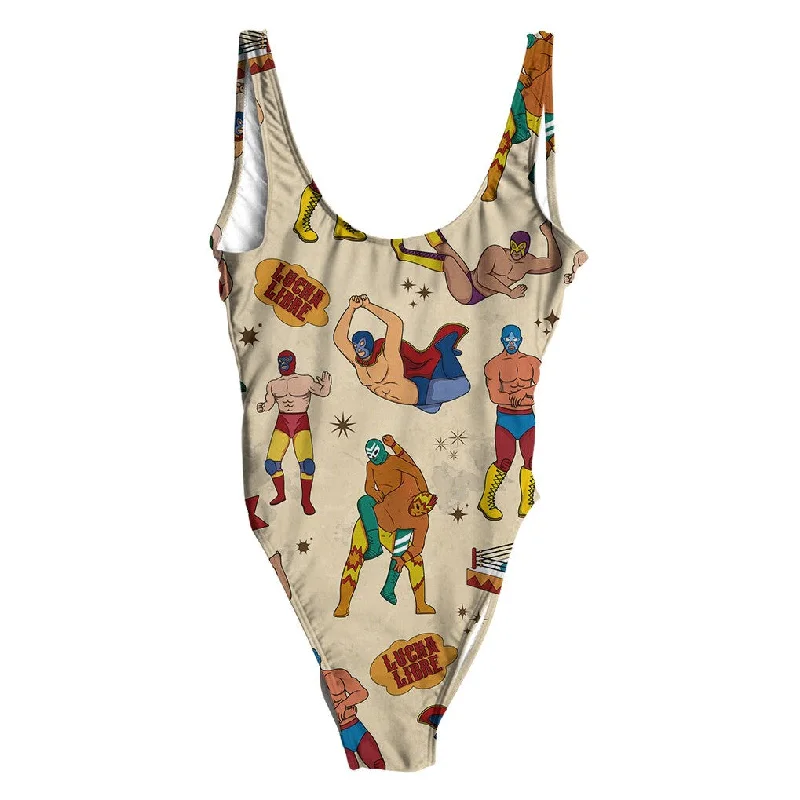 Lucha Libre Pattern Swimsuit - Regular Bold Swimsuit Design