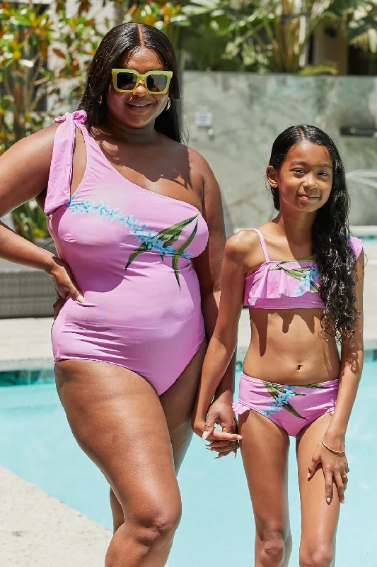 Hazel Blues® | Vacay Mode One Shoulder Swimsuit in Carnation Pink Halter Neck Swimsuit Hazel Blues® | Vacay Mode One Shoulder Swimsuit in Carnation Pink Halter Neck Swimsuit