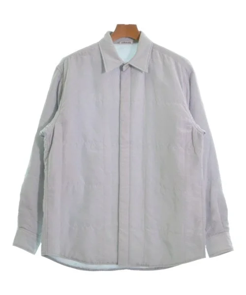 AURALEE Casual shirts-- Denim Fabric Leather Fabric Suede Fabric