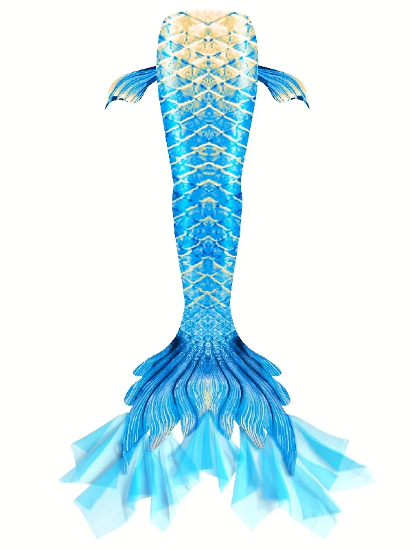 Vibrant Mermaid Tail Swimsuit for Girls - Shimmering Scales, Ruffled Tail, Back Zipper Closure - Perfect for Summer Beach, Pool Party, Performance, and Photo Shoots Comfortable Swim Shorts
