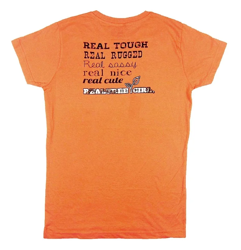 Realtree Girl Women's Real Story AP Camo Fitted Tee Shirt, Orange, X-Large-- Front Pockets Side Pockets Patch Pockets Realtree Girl Women's Real Story AP Camo Fitted Tee Shirt, Orange, X-Large-- Front Pockets Side Pockets Patch Pockets